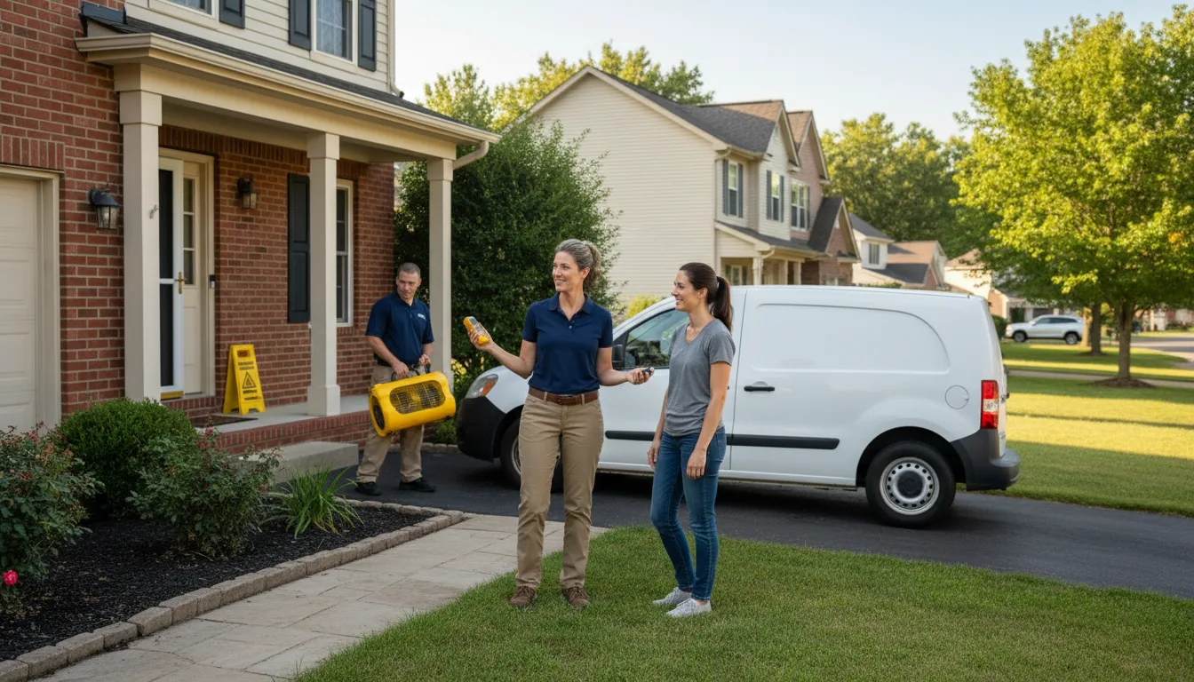 Residential water damage restoration in Grand Ridge, IL